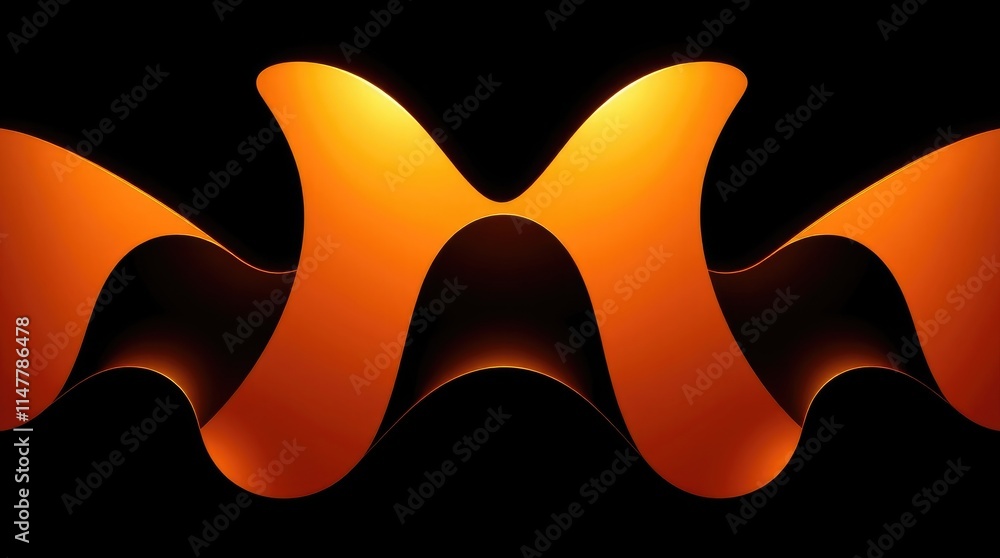 Aufkleber curved orange shapes blend seamlessly against a dark backdrop, creating a striking abstract design t