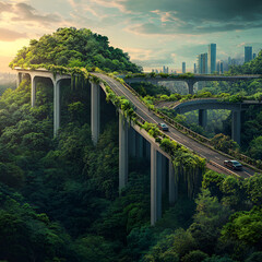 bridge over the mountain river, bridge in the mountains, bridge over the river