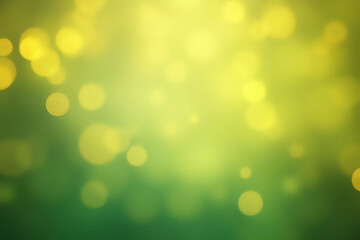Fototapeta premium Yellow green Bokeh Lights as Soft Pastel Background, Abstract bokeh background, natural flare from lights, blurred round texture as holiday backdrop
