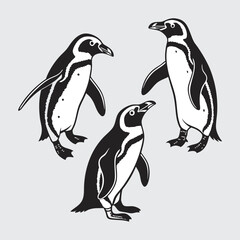  Penguin image silhouette vector art and illustration