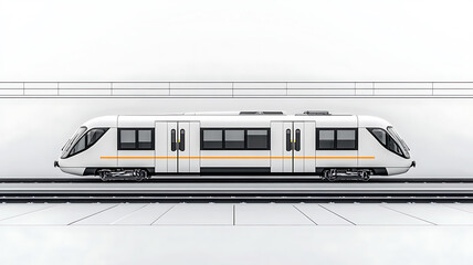 Naklejka premium Train station arrival urban transport digital art minimalistic environment side view modern transit concept