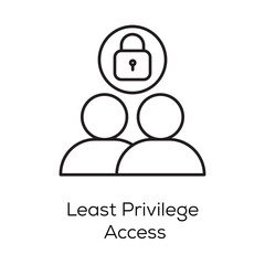 Least Privilege Access Icon – Controlled User Permissions and Restricted Access - Editable stroke width vector line icon