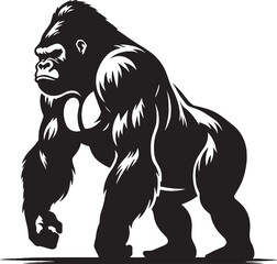 Vector Majestic gorilla silhouette