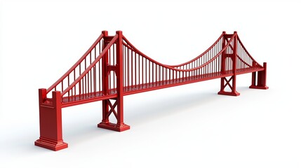Obraz premium Golden Gate Bridge San Francisco USA isolated on a white background symbolizing American engineering marvels