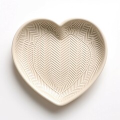 Heart Dish, Isolated white background, flat lay