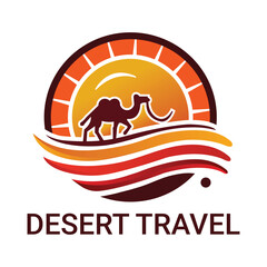 Fototapeta premium Desert Travel Logo Design for Travel Agency