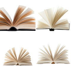 Spreading knowledge open book display studio background image collection in focus transparent...