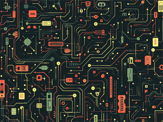 Microcosm of Digital Landscape: An intricate Microscopic Circuitry Maze