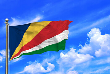 Seychelles Flag In The Colors of the Islands