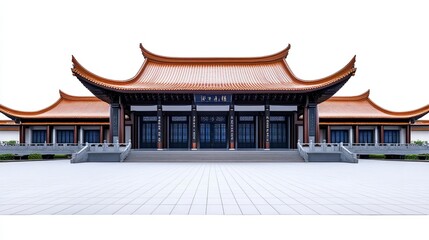 Fototapeta premium Taipei Confucius Temple Taiwan isolated on a white background a site of cultural and historical importance