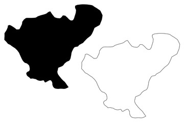 Probistip Municipality (Republic of North Macedonia, Eastern Statistical Region) map vector illustration, scribble sketch Probistip map