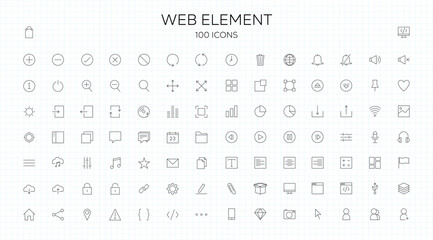 100 Web Element Icons