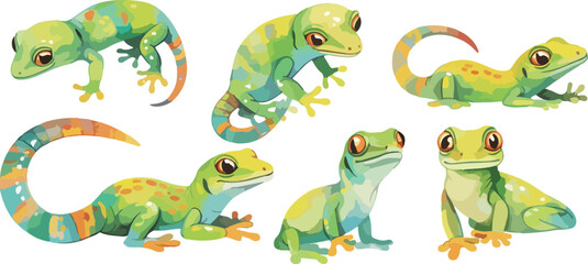 Fototapeta premium gecko watercolor clipart
