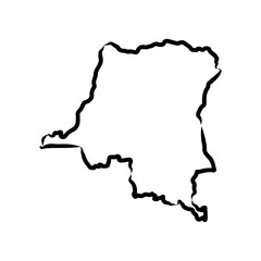 Democratic Republic of the Congo political map vector sketch illustration