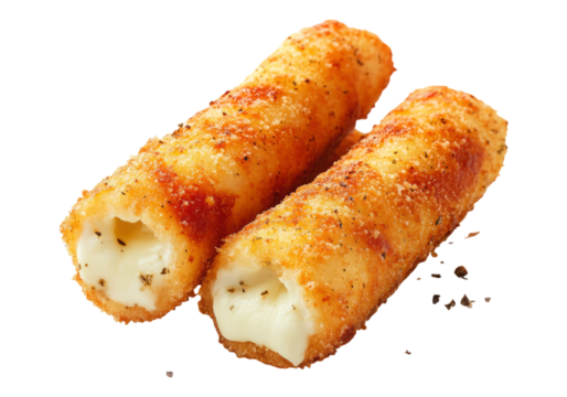 Fried mozzarella stick. Transparent background .Isolated PNG