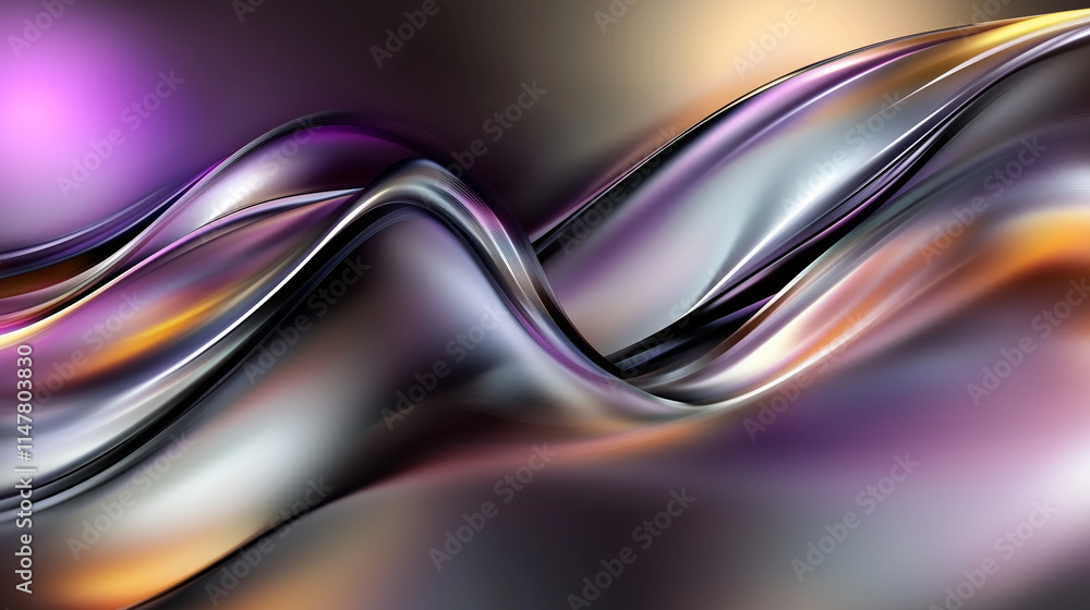 Aufkleber fluid abstract art: dynamic gradient waves in purple, yellow, and black. a futuristic, hypnotic visu