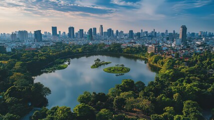 Obraz premium Conservationists lead initiatives for nature protection, creating campaigns to safeguard ecosystems from urbanization