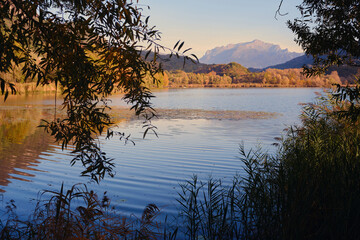 Autumn landscape with lake of Piano, Porlezza Como