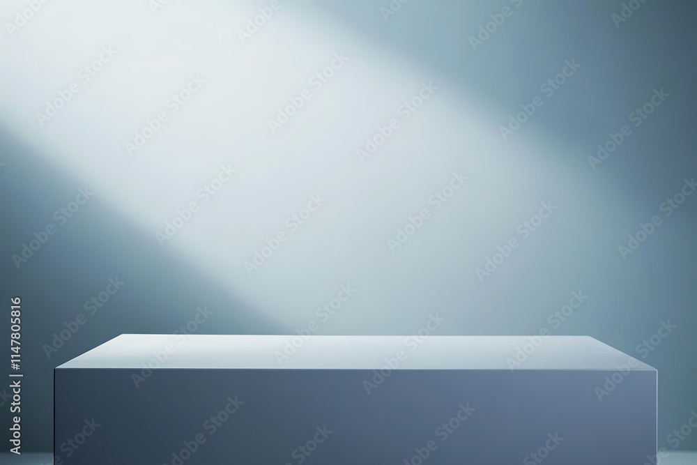 Poster minimalistic platform illuminated by soft light, creating serene