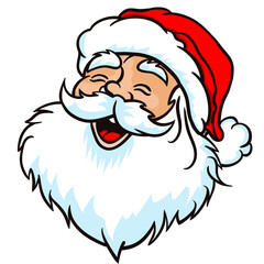 Cartoon Santa cross lines wearing a red hat bright face hand-drawn seamless cute popular making stickers education learning religious cute colorful beautiful colors gift wrapping paper