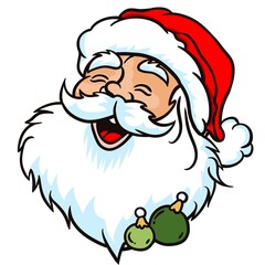 Cartoon Santa cross lines wearing a red hat bright face hand-drawn seamless cute popular making stickers education learning religious cute colorful beautiful colors gift wrapping paper