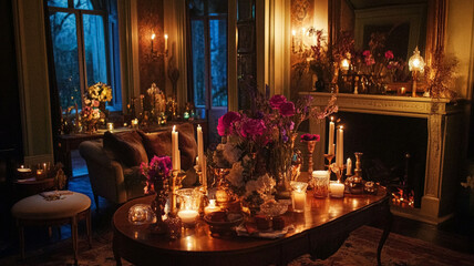 Grand dinner holiday celebration, luxury table setting decor, tablescape formal event decoration for wedding, Christmas, New Year, family anniversary, English country and home style idea