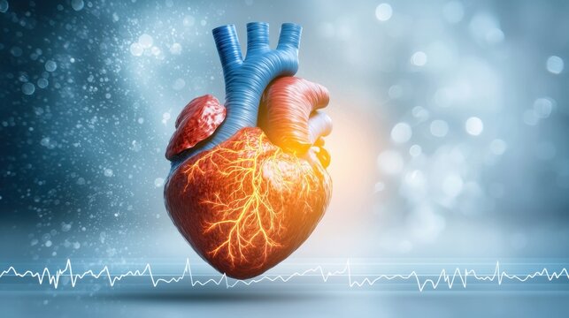 The human heart is a muscular organ located slightly left of the center of the chest and is responsible for pumping blood throughout the body