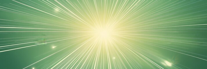 Obraz premium A contemporary design with soft and delicate speed lines radiating outward from a fluorescent green center. Feels bright and lively