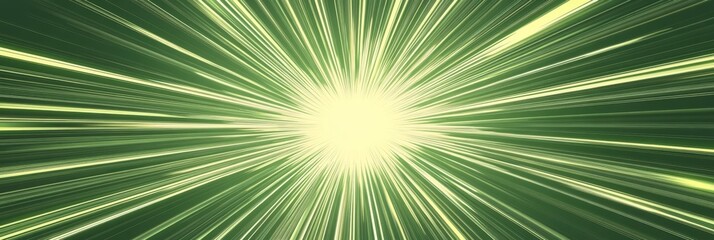 A contemporary design with soft and delicate speed lines radiating outward from a fluorescent green center. Feels bright and lively