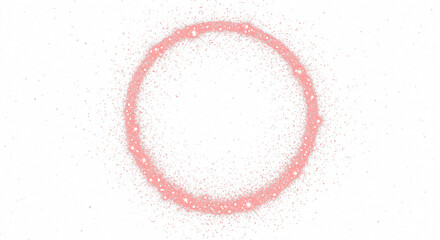 red glitter circle with red sparkles with star dust isolated on transparent background.