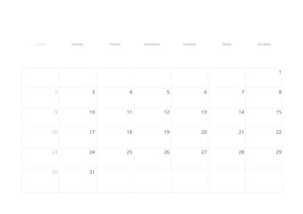 White Cream Purple Aesthetic Floral Watercolor Illustration Year 2025 Wall Calendar | Digital & Printable