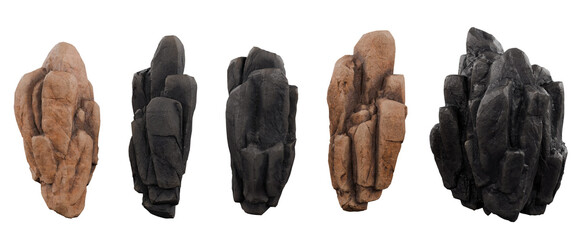 Mountain Cliff Stones isolated on white