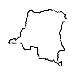 Democratic Republic of the Congo political map vector sketch illustration