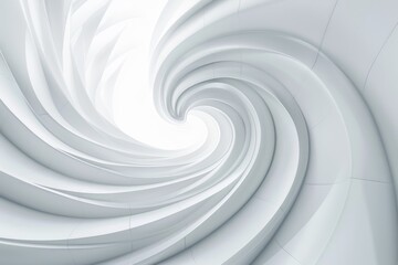 Fototapeta premium Abstract swirling white architectural design.