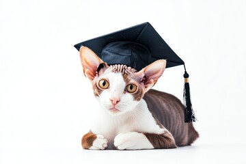 Cat wearing graduation cap. (2)