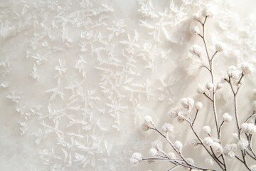 thin layer of frost forming delicate patterns on smooth white ceramic surface under soft natural light