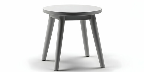 3D Render Gray Wooden Stool