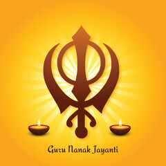 India hindu sikh celebration guru nanak jayanti card background