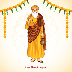 Happy guru nanak jayanti sikh festival celebration card background