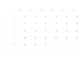 White Cream Purple Aesthetic Floral Watercolor Illustration Year 2025 Wall Calendar | Digital & Printable