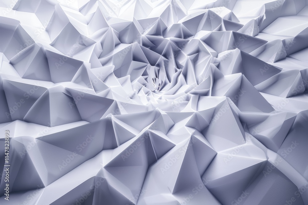 Poster abstract white 3d geometric background with triangular pattern.