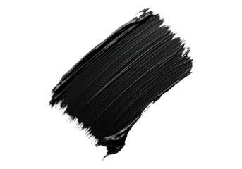 Black paint brush stroke. Transparent background .Isolated PNG