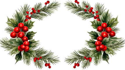 christmas wreath isolated on white