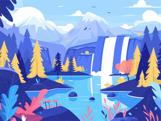Storybook Adventure: A whimsical vista unfolds in intricate vector lines, inviting you on an enchanting journey