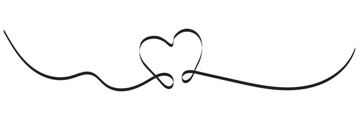 Heart Lines. Continuous heart line drawing Fancy minimalist illustration. Symbol of love One line abstract minimalist outline drawing. EPS vector illustration.