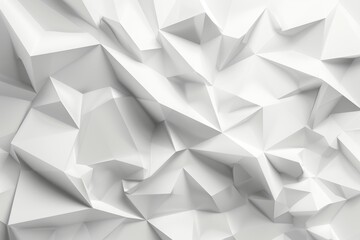 Abstract white crumpled geometric texture.