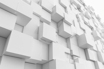 Fototapeta premium Abstract white cube wall background.