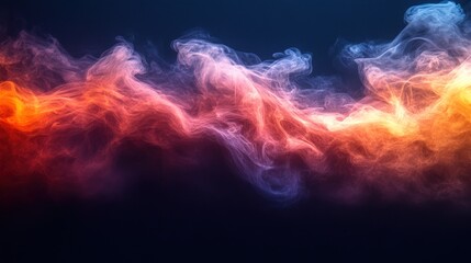 Fototapeta premium Abstract colorful smoke, dark background.