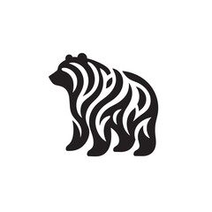 Abstract stylized bear silhouette.