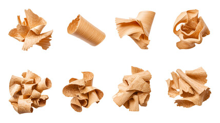 Wood Shavings Abstract Art, Curled, Twirled, Pencil Shavings, Light Brown, Texture, Isolated, Black 